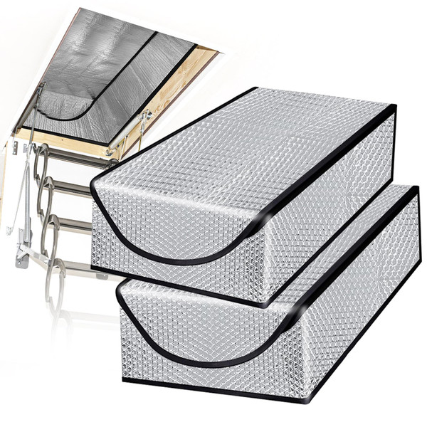 DGSL Attic Stairway Insulation Cover - Premium Energy Saving Attic Stairs Door Ladder Insulator Pull Down Tent with Zipper 25 in x 54 in x 11In (2 pcs Attic Cover)