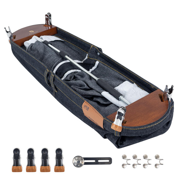 WodGod Adjustable Waistband Stretcher,Can Stretche Jeans or Pants,Wooden,Stretched Range from 32’’ to 59’’,Bonus for 1 Button Stretcher + 4 Stretcher Hooks