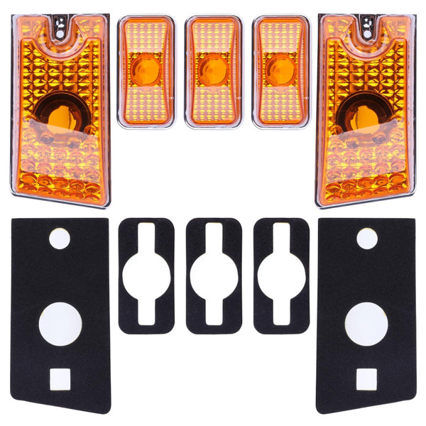 LBRST Replacement for Hummer H2 Cab Roof Lights Housing 2003-2009 and Hummer H2 SUT Cab Roof Top Clearance Marker LED Light Lamps Cab Marker Roof Running Top Lights