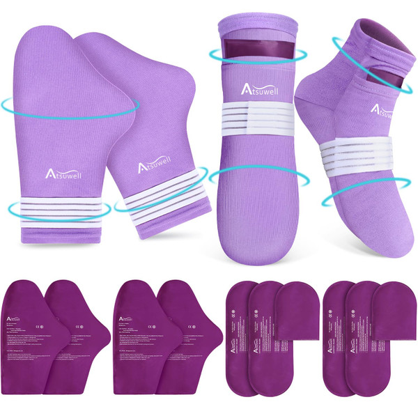 Atsuwell Foot Hand Ice Pack for Chemotherapy, Chemo Cold Gloves and Socks for Neuropathy, Cold Therapy Socks and Cold Gloves Comfort Items for Soothing Discomfort, Chemo Care Package Gift, L/XL