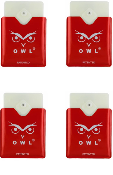 OWL The Only Flat Car Window Glass Breaker & Seatbelt Cutter Card Emergency Escape Rescue Hammer Safety Life Saving Crash Survival Kit 2-in-1 Tool - Made in USA (4 Pack Red)