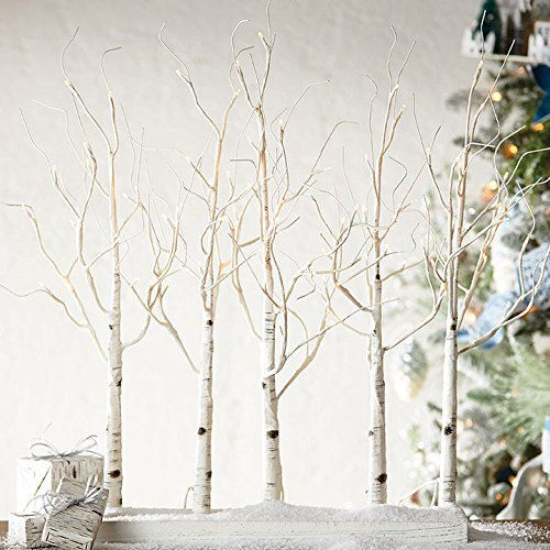 Raz 30 Inch Lighted Birch Grove NEW with Twinkle Lights and Steady Functions, Indoor/Outdoor