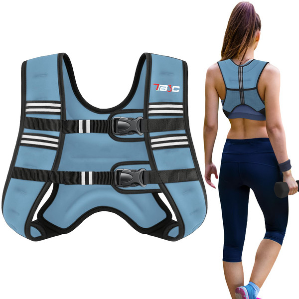 TB3C Weighted Vest 20lbs with Reflective Stripe, Body Weight Vests Adjustable for Men and Women Workout, Strength Training, Running, Walking, Jogging
