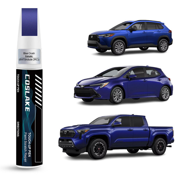 COSLAKE Car Touch Up Paint(Blue Crush Metallic(8W7(Include 2RC))) for Toyota, Car Paint Scratch Repair Kit, Quick & Easy Solution to Repair, 2 in 1 Scratch Remover Pen with Color-Matched