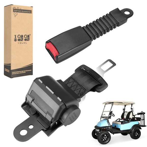 10L0L Golf Cart Seat Belts for Yamaha/EZGO/Club Car/Go-Kart ATV UTV, Universal Retractable 42" Seat Belts with DOT Certification, Replacement Buckle with Flexible Handle, Easy Snap-in Installation