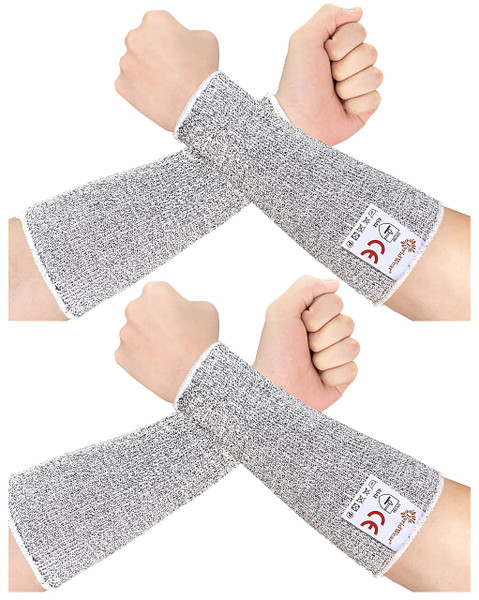 Evridwear Arm Protectors for Thin Skin and Bruising Cut Resistant Arm Sleeves Arm Guards Protective Sleeves for Men Women, 2 Pairs without Thumb Hole L/XL