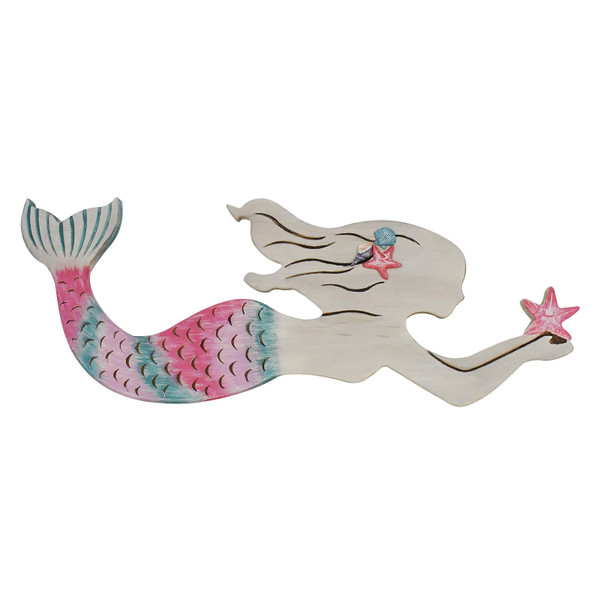 Rustic Wood Mermaid Decor Hanging Nautical Wall Decor, Wooden Mermaid Plaque Wall Sculpture Bathroom Beach Themed Decorations Coastal Mediterranean Wall Art for Home Farmhouse (Pink 30.5X11 Inch) Rustic Wood Mermaid Decor Hanging Nautical Wall Decor, Wooden Mermaid Plaque Wall Sculpture Bathroom Beach Themed Decorations Coastal Mediterranean Wall Art for Home Farmhouse (Pink 30.5X11 Inch)