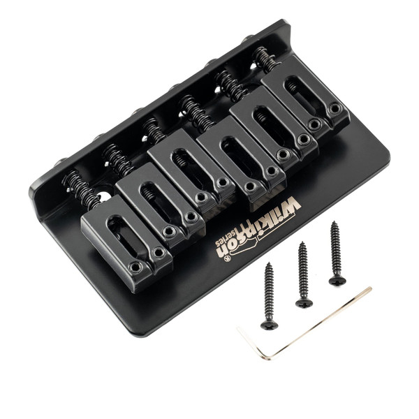 Wilkinson M Series 52.5mm (2-1/16 inch) Modern Style Hardtail Fixed Bridge Non-Tremolo Bridge for Strat Tele Style Electric Guitar, Black