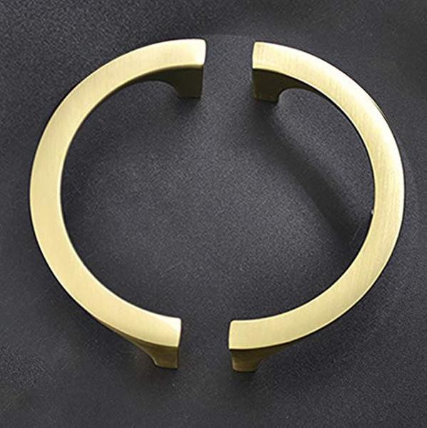 MOU 2-Pair Cabinet Hardware Handles - Stylish Golden Copper Double-Hole Handles for Drawers, Closets, TV Cabinets