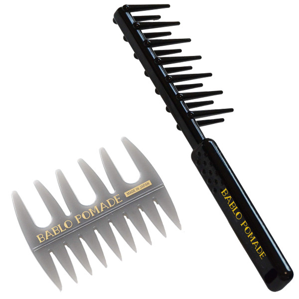 BABLO POMADE Wide Tooth Grooming Comb For Men Curly Hair Wet Set Styling Straightener Made In Japan Barber