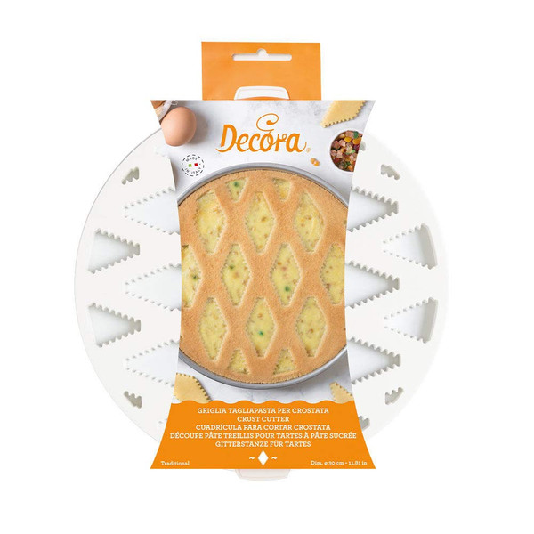 Decora 0215802 Pastry Cutter Grid Patented Design, Made of Plastic, Ideal for Creating Pastry Decoration, Diameter 30 cm, Made in Italy