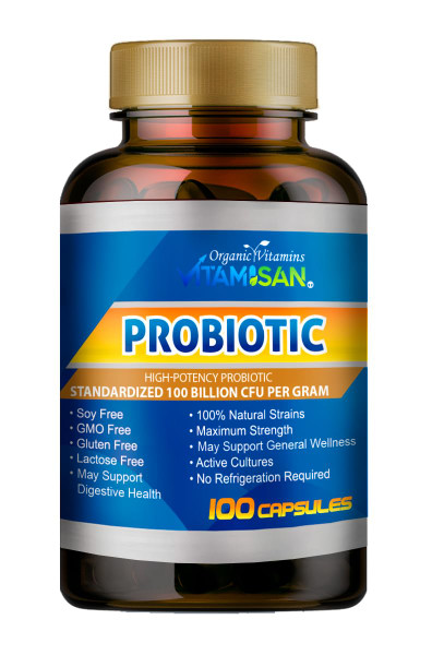 VITAMISAN Probiotics for Women, Probiotics for Men and Adults, Natural, Shelf Stable Probiotic Probiotic Supplement with Organic Prebiotic, Acidophilus Probiotic 100 caps
