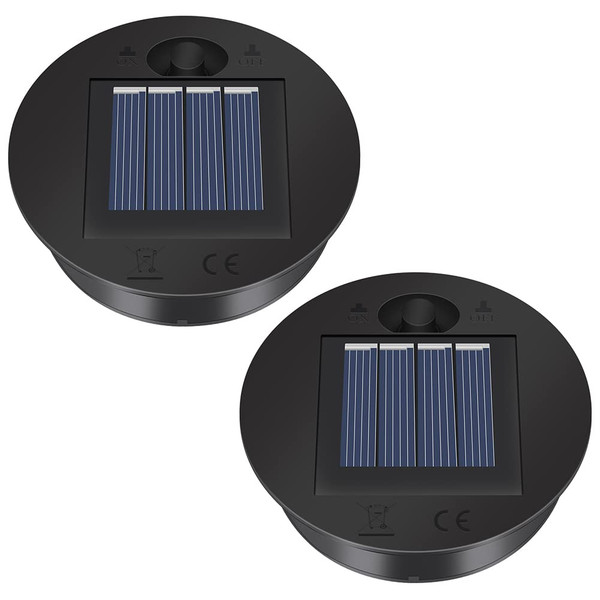 2 Pack Solar Lights Replacement Top - 7 lumens LED Solar Panel Lantern Lid Lights , Lantern ​Light Replacement , Outdoor Solar Replacement Parts , Garden Patio Decor Light up Your Space (2.76in)
