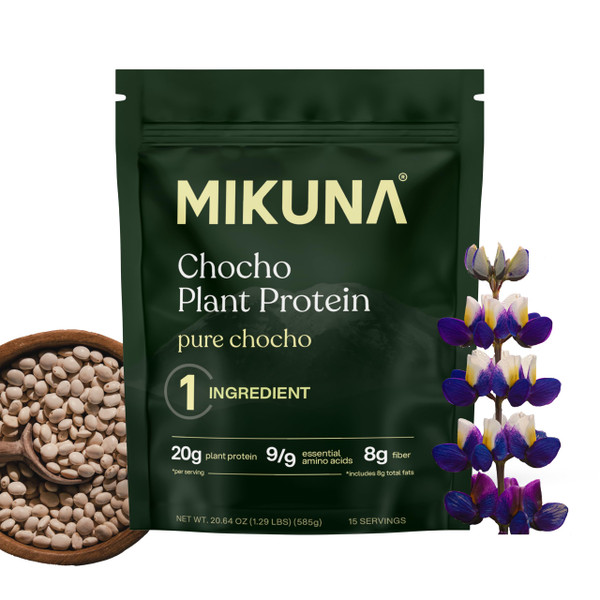 Mikuna Vegan Protein Powder (Unflavored, 15 Servings) - Plant Based Chocho Superfood Protein - Dairy Free Protein Powder Packed with Vitamins, Minerals & Fiber - Gluten, Keto & Lectin-Free