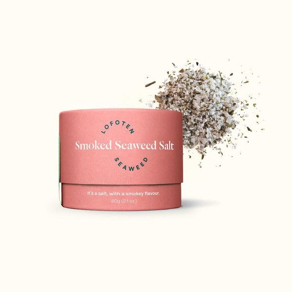 Lofoten Seaweed- Smoked Seaweed Salt, 60g - Gluten Free, Vegan, BBQ, Pure Natural Arctic Norwegian Dried Wakame Kelp Seasoning Flakes