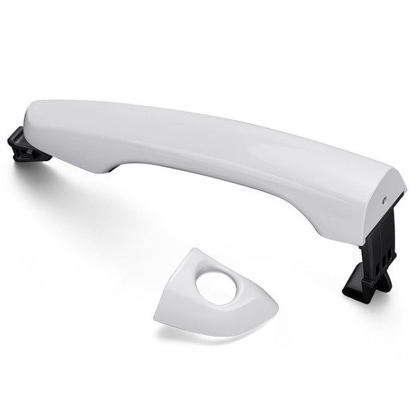 82651F0010 & 82652F0010 White Exterior Outside Door Handle Front Left Driver Side With cover Fits for 2017 2018 2019 2020 Hyundai Elantra Sedan (without PKE option) (82651F0010 & 82652F0010)