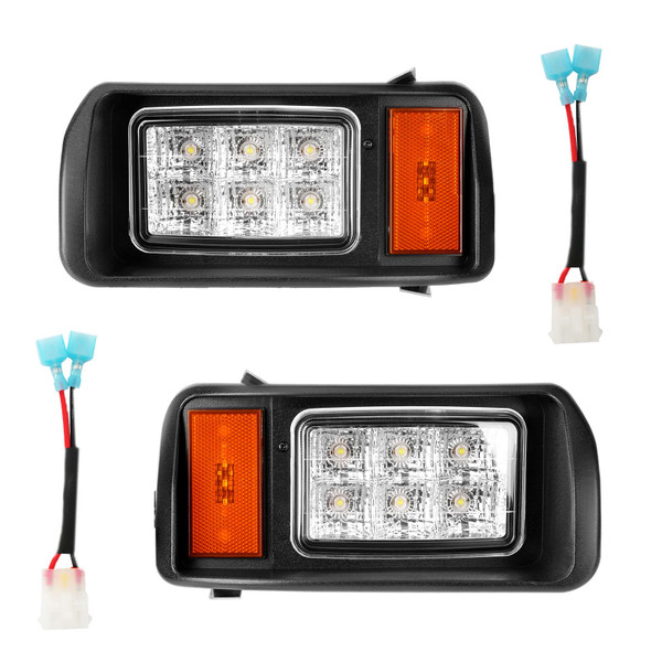 FIXHAWK Club Car DS LED Headlight Kit, Original Style Head Light Kit with Adapter Wire for 12 Volt Club Car DS 1993-Up Golf Cart, Replace OEM # 101988002 101988001