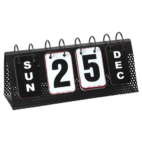 Metal Desk Calendar Standing Flip, Desktop Perpetual Flip Calendar with Large Display, Farmhouse Vintage Daily Flip Calendar for Home Office Decor, Reusable Yearly Metal Desk Calendar Standing Flip, Desktop Perpetual Flip Calendar with Large Display, Farmhouse Vintage Daily Flip Calendar for Home Office Decor, Reusable Yearly