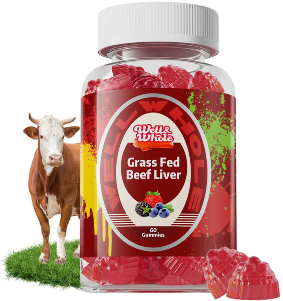 Grass Fed Beef Liver Gummies, Dessicated Beef Liver Supplement for Energy, Immunity, and Full Wellness - Non GMO, Gluten Free, 60 Counts