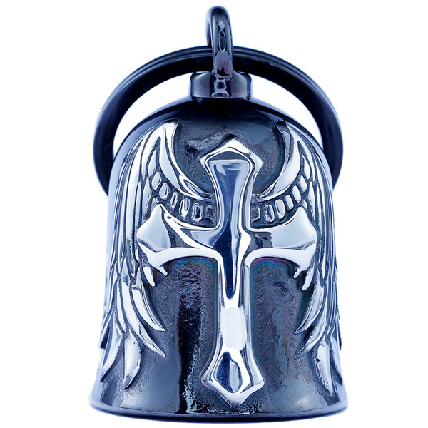 Motorcycle for Bells - Motorcycle Angel Bell for Men Women,Bell Biker Accessory,Guard Riding Safety (Cross Black) (Black Silver)