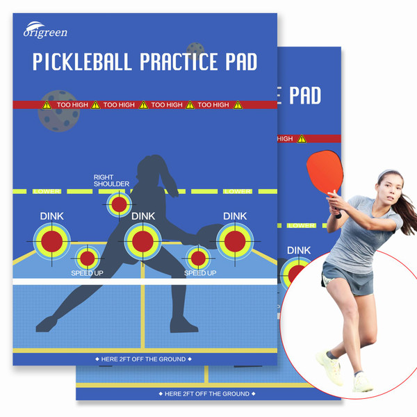 2Pcs Pickleball Practice Pads Dink Pad for Walls, Pickleball Training Poster, Pad for Pickleball Dink Train Indoor Rooms, Yard, Gym, Dink Master Exercise Rebounder Aids(Blue, 2pc)