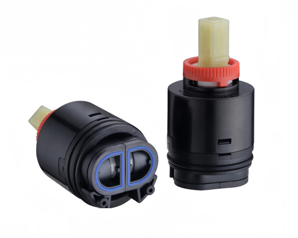 N40HKC Shower Cartridge Replacement, 40mm Shower Faucet Cartridge for Tub/Shower Faucet, the height is 2.97 inches (75.5mm) and the width is 1.58 inches (40mm), Black (1Pack)