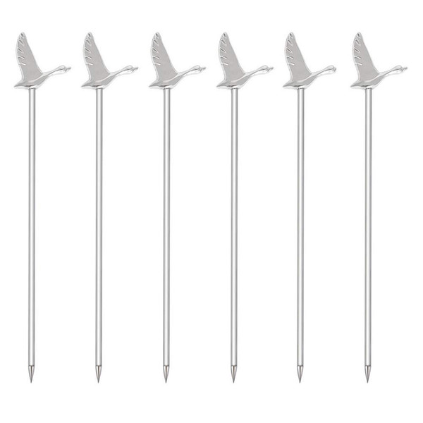 Stainless Steel Greylag Goose Martini Cocktail Picks for Fruit,Cocktail,Party,Wedding Set of 6 (Silver) Stainless Steel Greylag Goose Martini Cocktail Picks for Fruit,Cocktail,Party,Wedding Set of 6 (Silver)