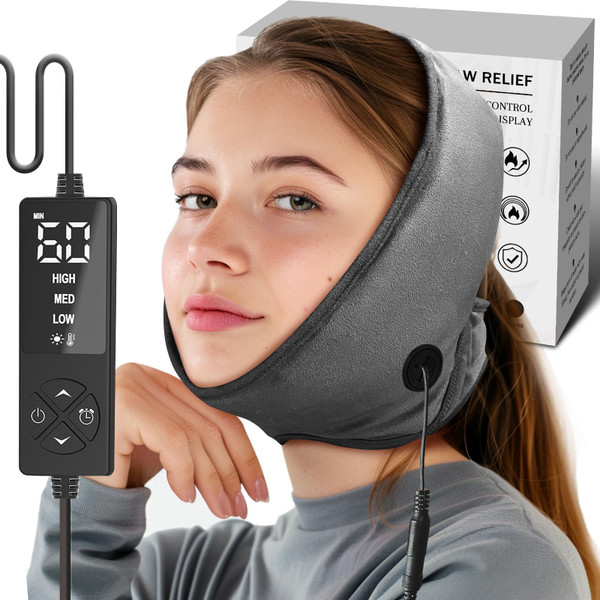 TMJ Relief Products, Jaw and Face Heating Pad for Chin, Cheek, and Temple Pain Relief | Jaw Brace for TMJ
