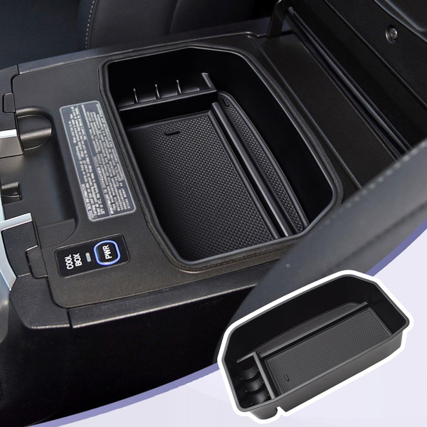 RUNROAD Center Console Organizer Tray Compatible with Toyota Land Cruiser FJ200 LC200 2008-2021 / Lexus LX570 J200 2008-2021 Accessories, Armrest Tray Middle Console Dividers Storage Box Coin Holder
