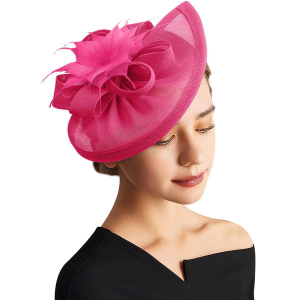 DRESHOW Women Fascinator Hats Tea Party Hat Vintage Pillbox Hat Headband for Cocktail