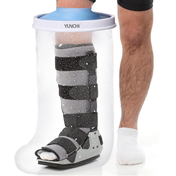 YUNCHI Waterproof Cast Cover for Shower, Extra Wide Leg & Foot Protector for Adults, XL Size, Fits Calf 13 to 28 Inches-1765336977