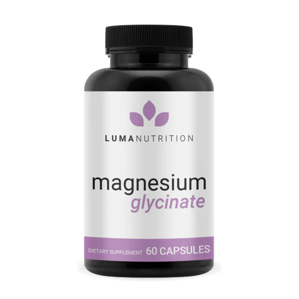 Luma Nutrition Magnesium Glycinate 1000mg - Support Stress, Sleep, Nerve & Muscle Health - 500mg Pure Magnesium Supplement Capsules - Chelated for High Absorption - 60 Veggie Capsules