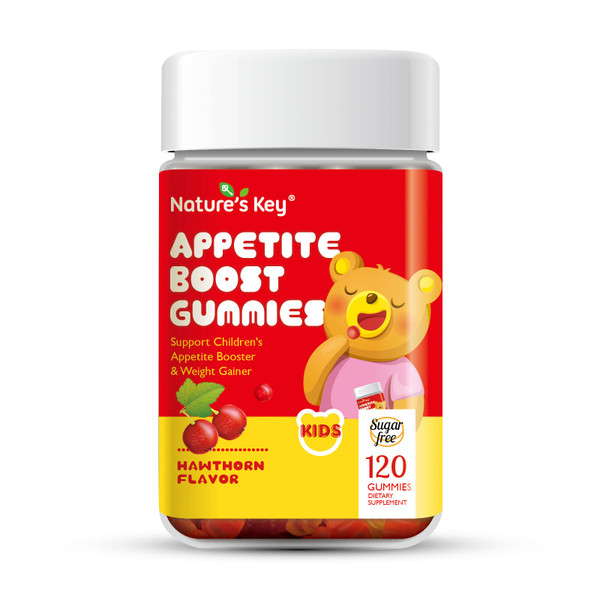Nature's Key Appetite Booster Gummies - for Kids to Eat More, Support Appetite Stimulant and Weight Gainer -Hawthorn Flavor (120 Count, Pack of 1)-1765337714