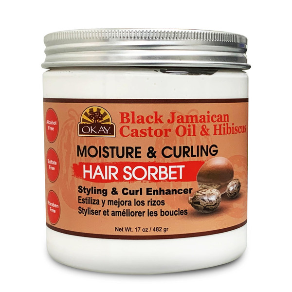 Okay Black Jamaican Castor Oil & Hibiscus Moisture & Curling Sorbet - Castor Oil Hair Pomade for Men & Women, Moisturize Dry Scalp with Natural Aloe, Hair Food for Curls & Waves - 17 oz (Pack of 1) Okay Black Jamaican Castor Oil & Hibiscus Moisture & Curling Sorbet - Castor Oil Hair Pomade for Men & Women, Moisturize Dry Scalp with Natural Aloe, Hair Food for Curls & Waves - 17 oz (Pack of 1)