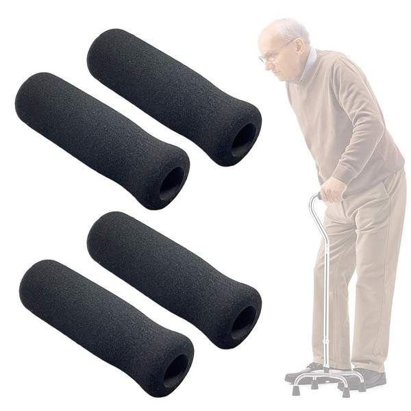 Quad Walking Cane Grip Replacement for Elderly & Disabled Patient Foam Handle Grips Pads, 0.8"x4.5"x1.3", 4 Pcs
