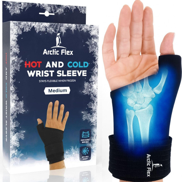 Arctic Flex Wrist & Thumb Ice Pack Wrap - Extra Strength Hot & Cold Therapy - Reusable Hand Freeze Sleeve - For Arthritis, Carpal Tunnel, Surgery, & Pain Relief (Fits Left & Right)-1765341178