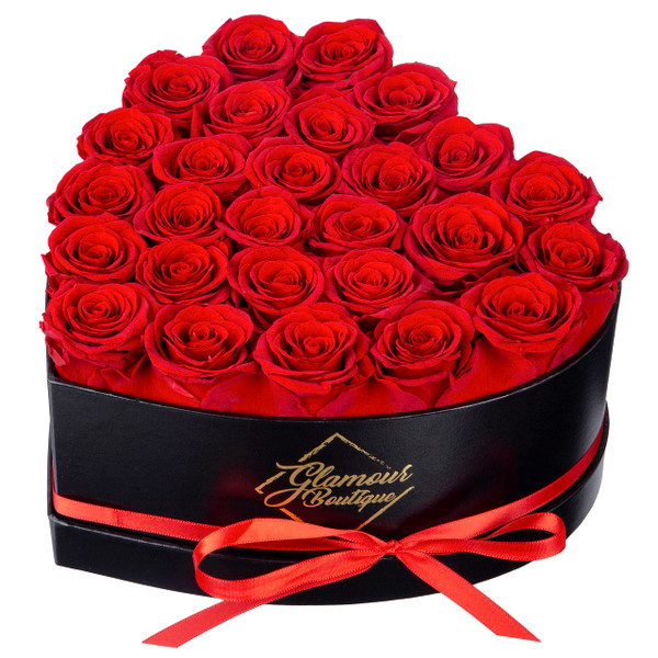 GLAMOUR BOUTIQUE 27 Flower Forever Heart Shape Box - Preserved Roses Gift for Her, Preserved Flowers, Red-1765344495