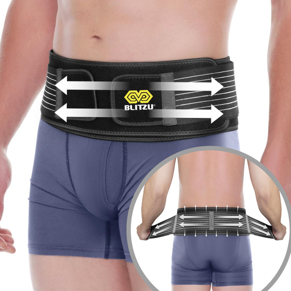 BLITZU Sacroiliac Hip Belt for Women and Men, Waist Trochanter Brace that Eases Sciatic, Chronic Lower Back Pelvic, Leg and Sacral Nerve Pain Caused by Si Joint Dysfunction S-M