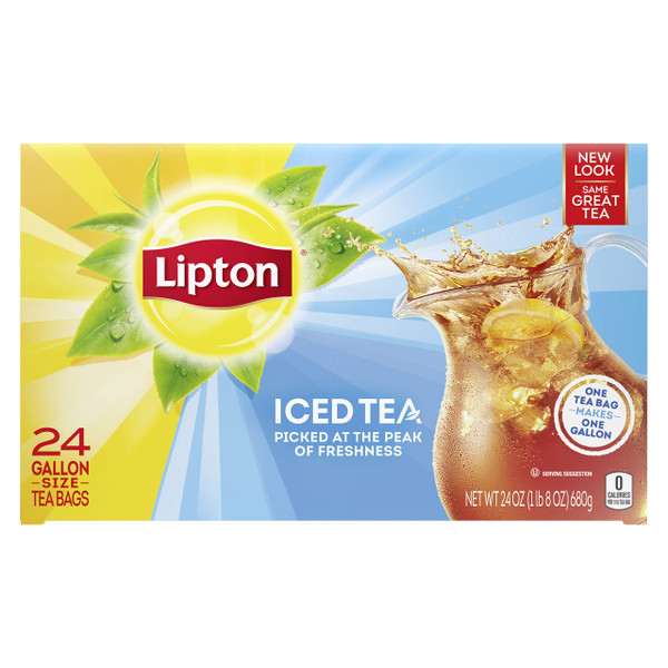 Lipton Gallon-Sized Iced Tea Bags Picked At The Peak of Freshness Unsweetened Can Help Support a Healthy Heart 24 oz 24 Count Lipton Gallon-Sized Iced Tea Bags Picked At The Peak of Freshness Unsweetened Can Help Support a Healthy Heart 24 oz 24 Count