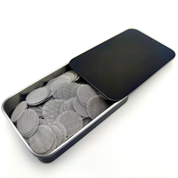 200 PCS 1/2 Pipe Screens, Stainless Steel Pipe Screen Filters 0.5 inch Metal Screens with Black Storage Box