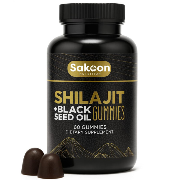 Pure Shilajit Gummies for Men & Women, Shilajit with Black Seed Oil, High Potency Pure Himalayan Resin for Energy, Immune Support, and Cognitive Function, Lab Tested Chewables Pure Shilajit Gummies for Men & Women, Shilajit with Black Seed Oil, High Potency Pure Himalayan Resin for Energy, Immune Support, and Cognitive Function, Lab Tested Chewables