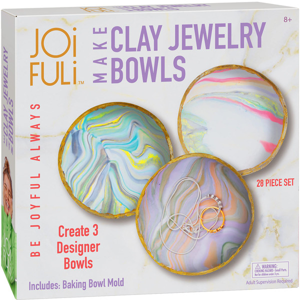 JOiFULi Make Your Own Clay Jewelry Bowls Arts and Crafts Kit for Girls Kids Ages 8 9 10 11 12 Years Old