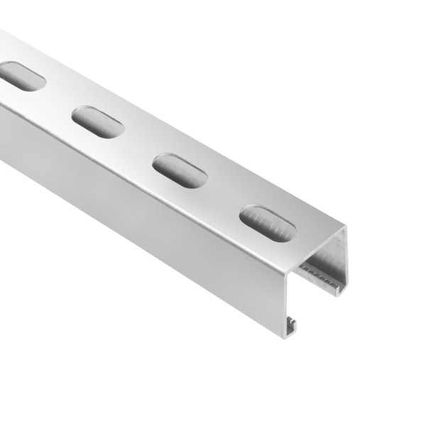 SKTREX 5 Feet Length Strut Channel Trolley Track,1-5/8" high and Wide 12 Gauge Metal Steel u Channel with Short Slotted Back Channel - Pre-Galvanized Zinc Finish for Durability (Pack of One)