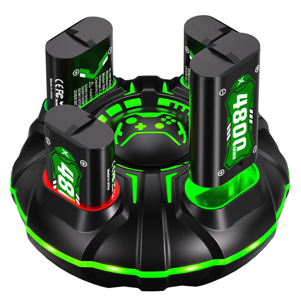 Ukor Fast Charging 4x4800mWh Rechargeable Battery Pack with Charger for Xbox Controller Rechargeable Batteries Xbox for Xbox One/Xbox Series X|S Xbox One S/Xbox One X/Xbox One Elite