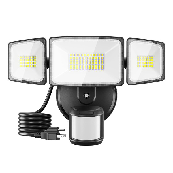Onforu 65W LED Motion Sensor Outdoor Lights Plug in, Dusk to Dawn Flood Security Lighting Outside, Motion-Activated Detector Exterior Photocell Light Fixture, 6500LM 6500K IP65 Waterproof (Black)-1765514677