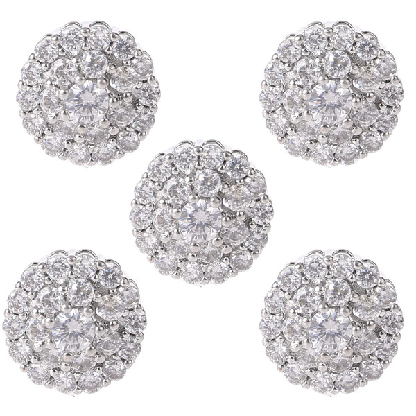 OVERTOYOU Decorative Button, 5Pcs 12mm Crystal for Rhinestone Flower Round Buttons with Loop Metal Embellishm, As Pictures Shown-1765514905