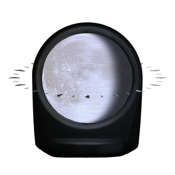 MOONDIAL - Automatic Moon Phase Lamp, Rotating Lunar Phase Tracker, 3D Printed Moon Clock, NASA LED Desktop Unique Gift, Decor, Dimmable Night Light, Office Desk Gadget, Mood Light, 7.7" x 9"