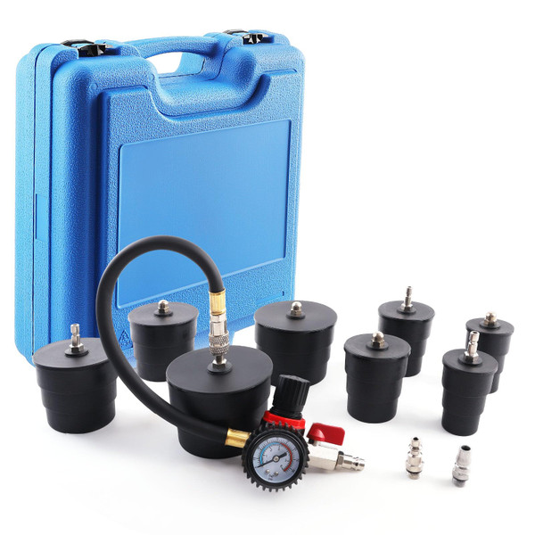 maXpeedingrods Turbo System Leakage Tester Kit with 1-3/8" to 3-1/2" Adapters, Turbo Pressure Leakage Tester, Turbo Boost Leak Tester Set for Cooling Emission Exhaust Pipe, US/EU/JP Air Fitting, 12PCS