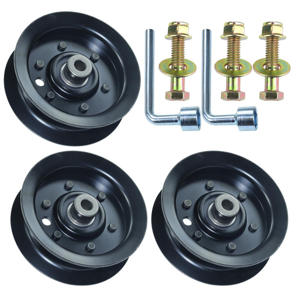 FULAIGE 3 Pack 106-2175 Idler Pulley Replaces Toro 132-9420 Flat Idler Pulley, Toro 106-2175, 132-9420 for Toro Timecutter MX5060, SS5060, SS5000, SS4235, SS4225 Z5000 Riding Mowers