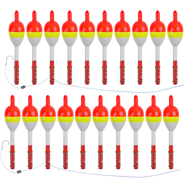FUSIGO Slip Bobbers for Crappie Fishing Floats and Bobbers Wood Slip Floats Stick Bobbers for Crappie Panfish Walleyes Trout Bass Fishing,510# 20PCS